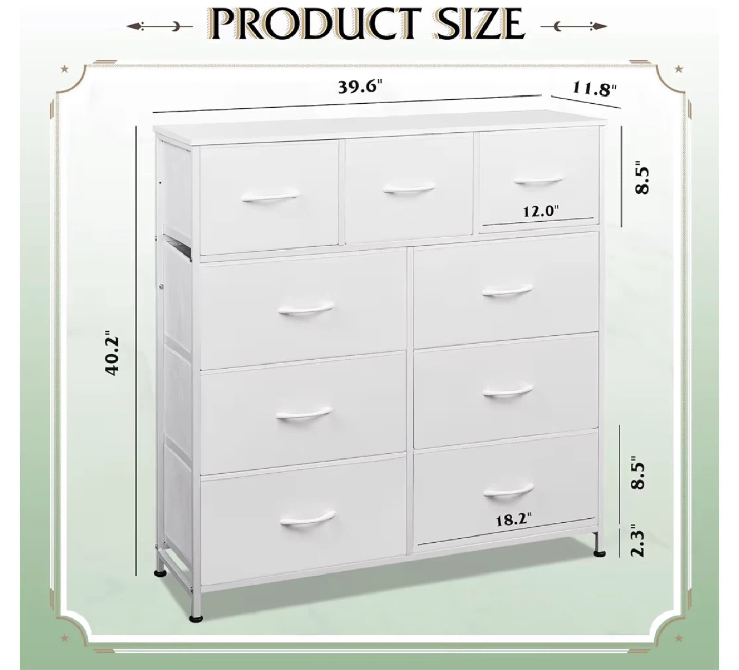 White 9-Drawer Dresser Storage Unit - photo 2