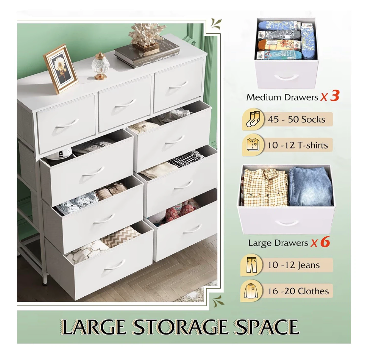 White 9-Drawer Dresser Storage Unit - photo 3