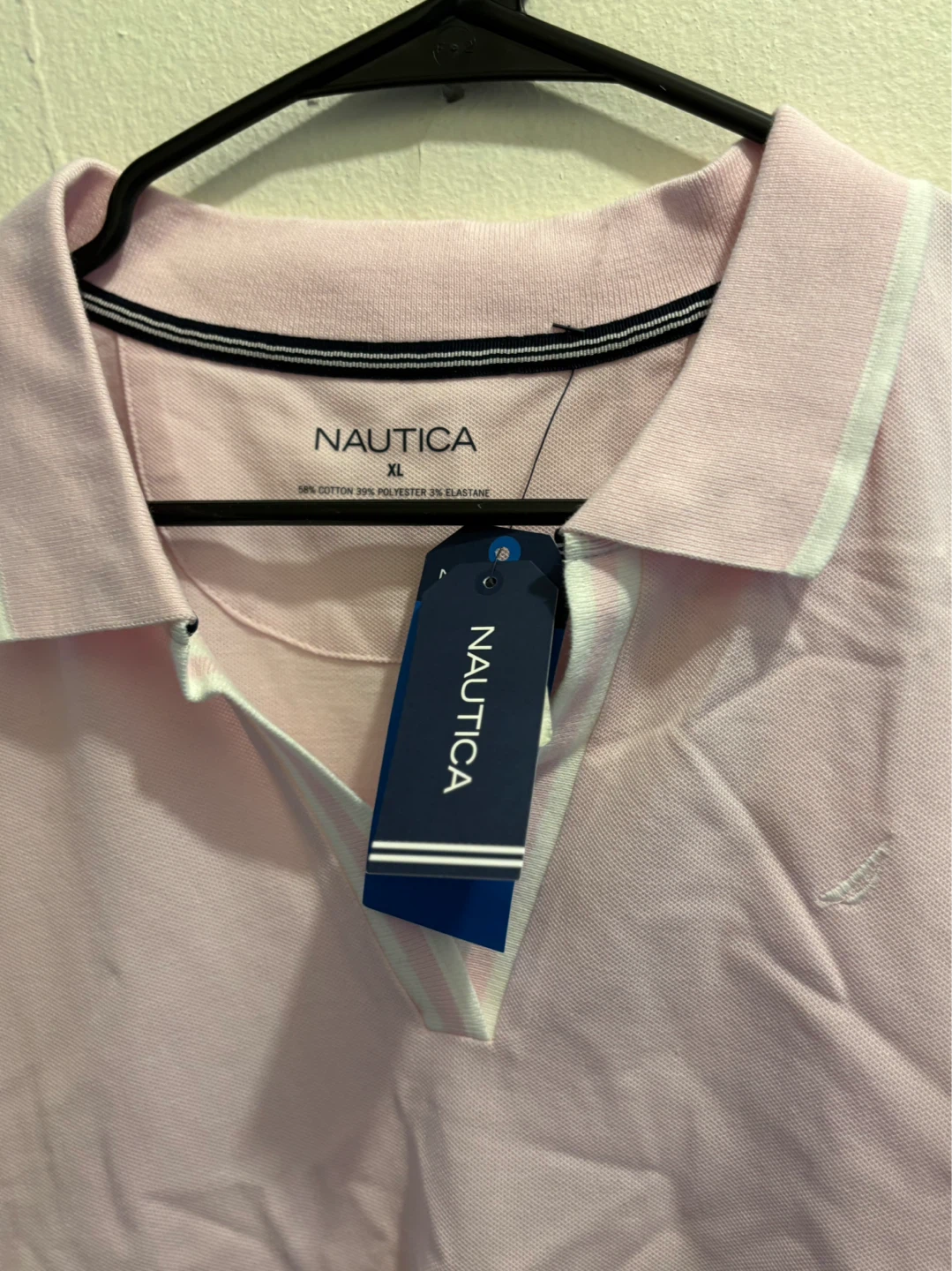 NEW-Nautica Pink Polo Shirt - XL