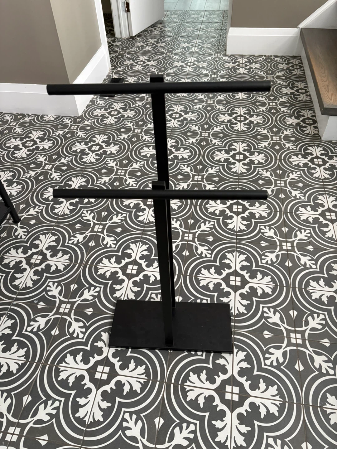 Black Metal Towel Rack
