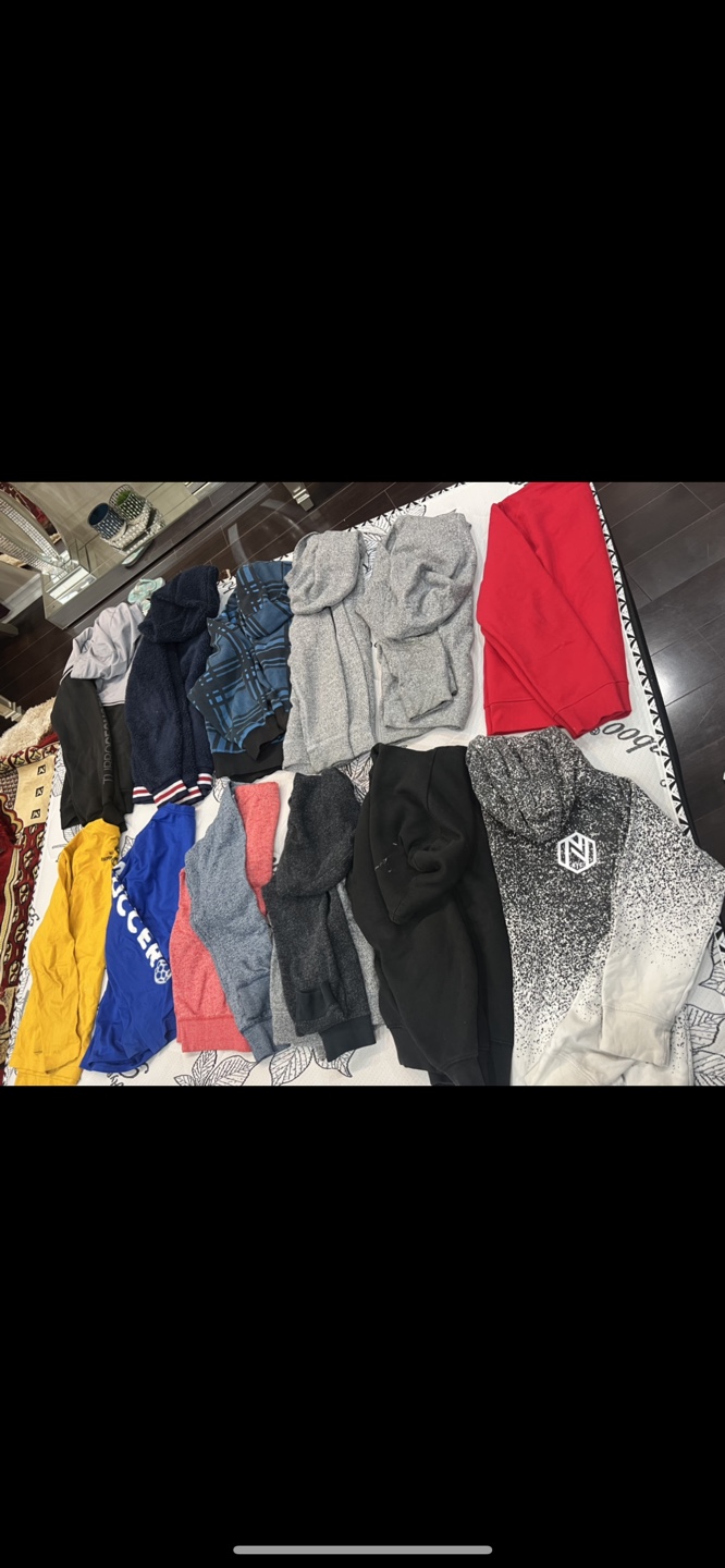 Boys size 10/14 year lot Roots Grey Full Zip Hoodie and more