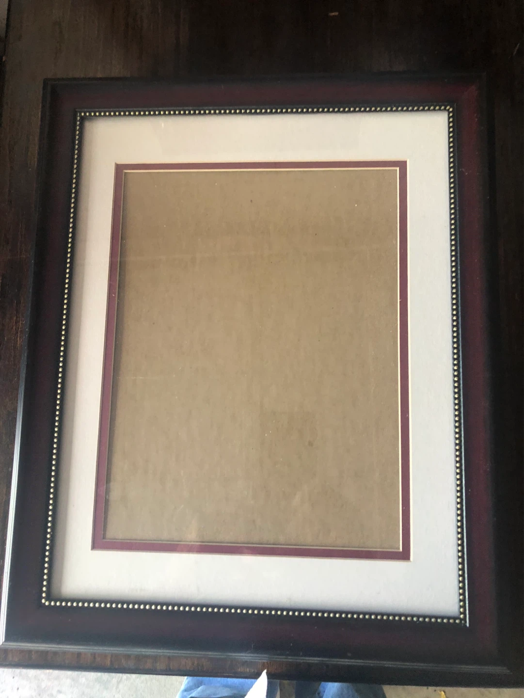 Set of 5 double matted wooden picture frames
