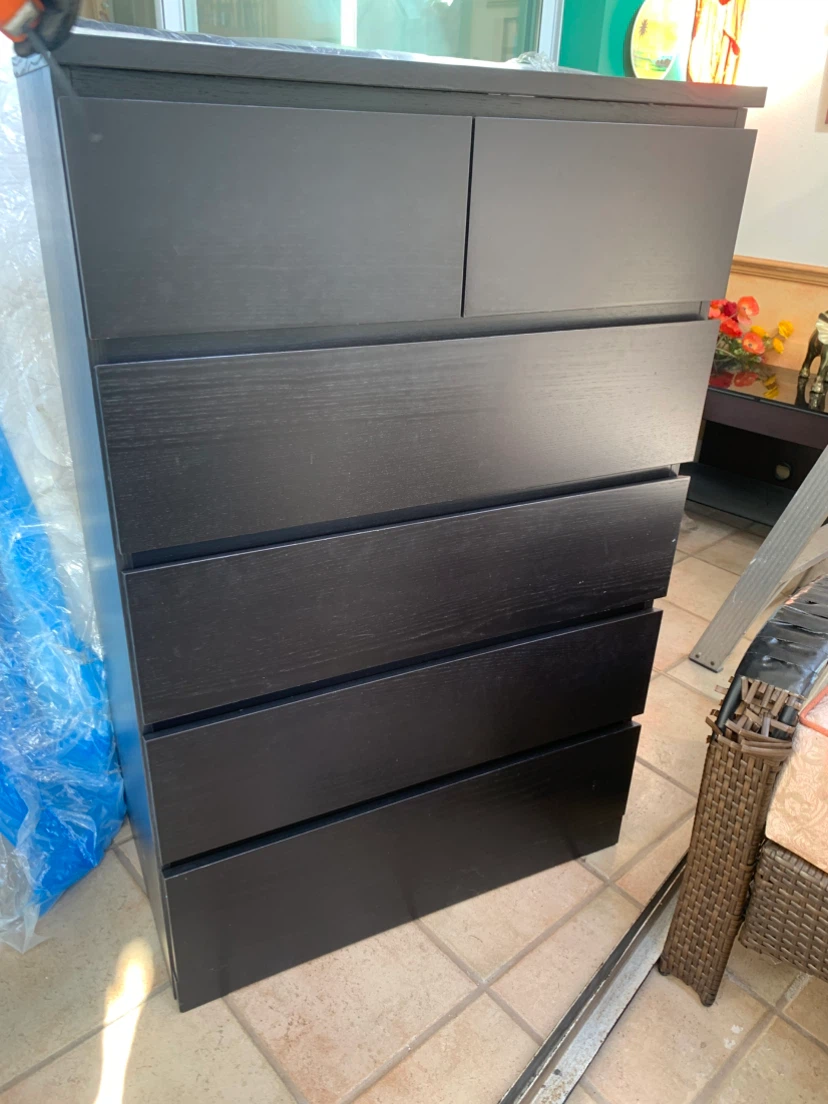 IKEA Black 6-Drawer Dresser - photo 2
