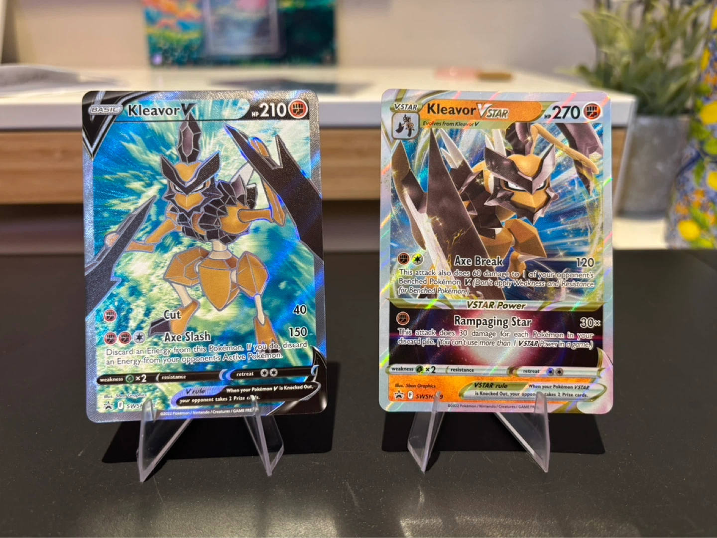 Kleavor V Full Art and Holo VSTAR Pokemon Cards