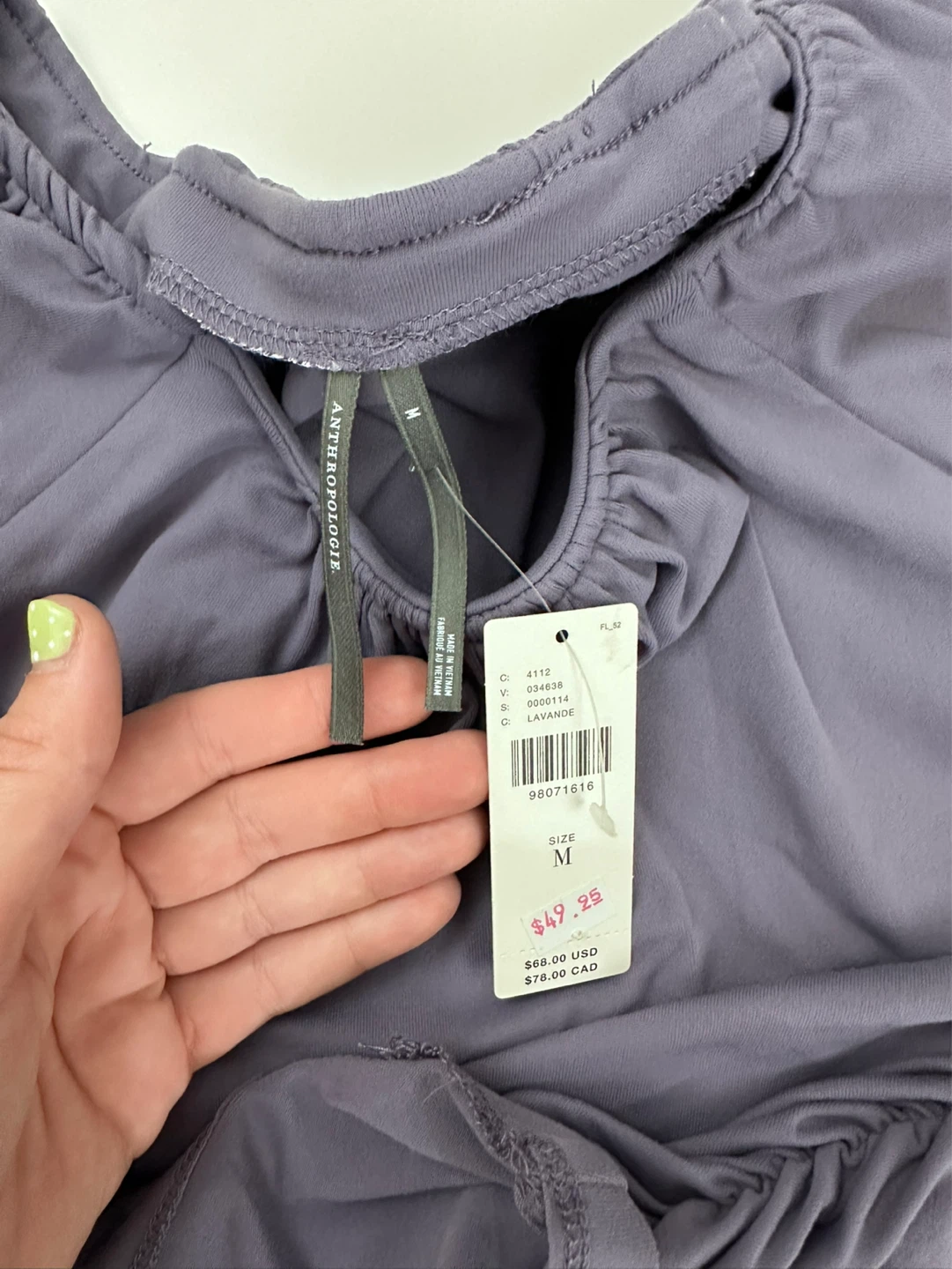 New Anthropologie Bubble Sleeve Ruched Sides Top - photo 3