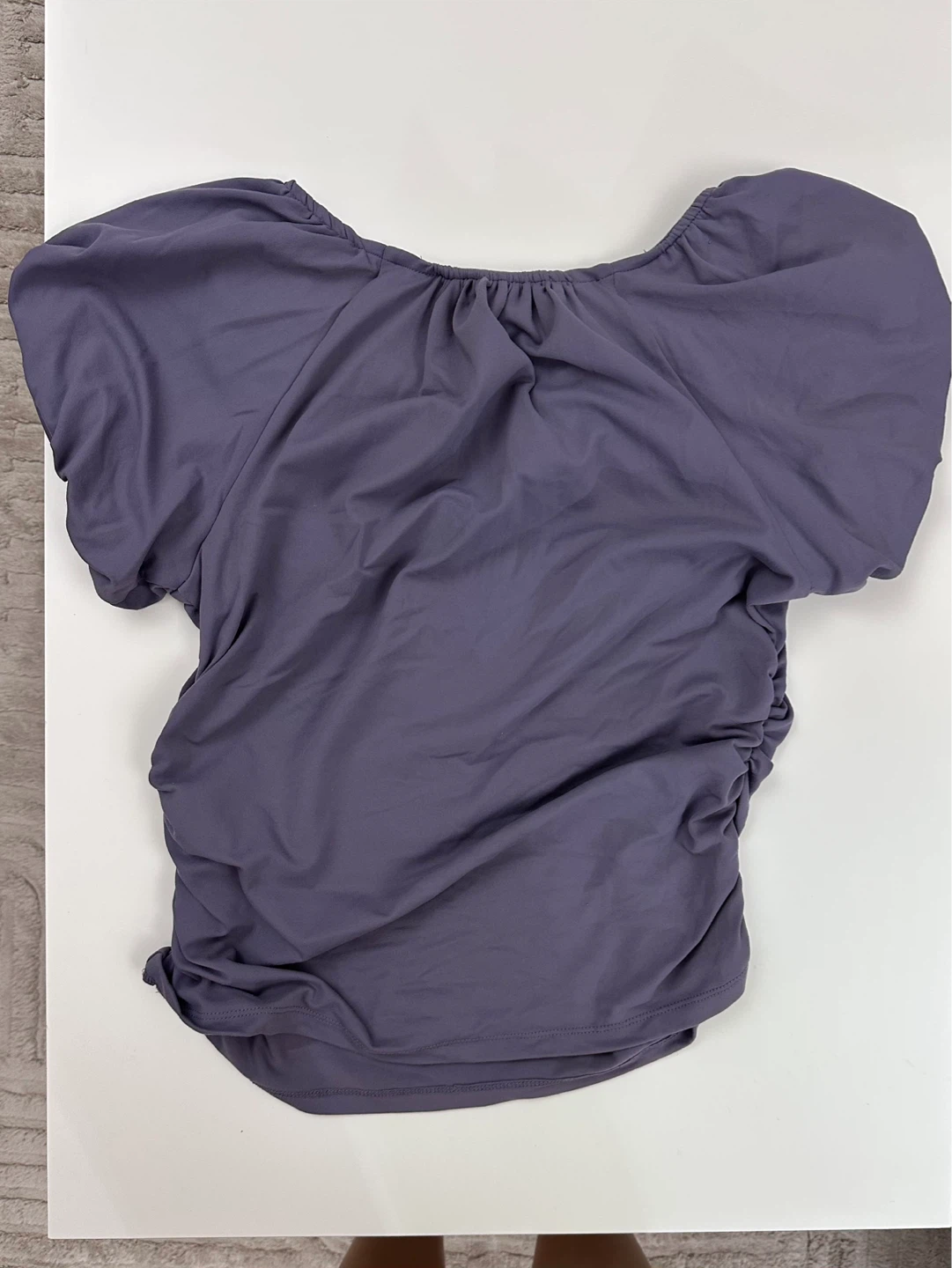 New Anthropologie Bubble Sleeve Ruched Sides Top - photo 2