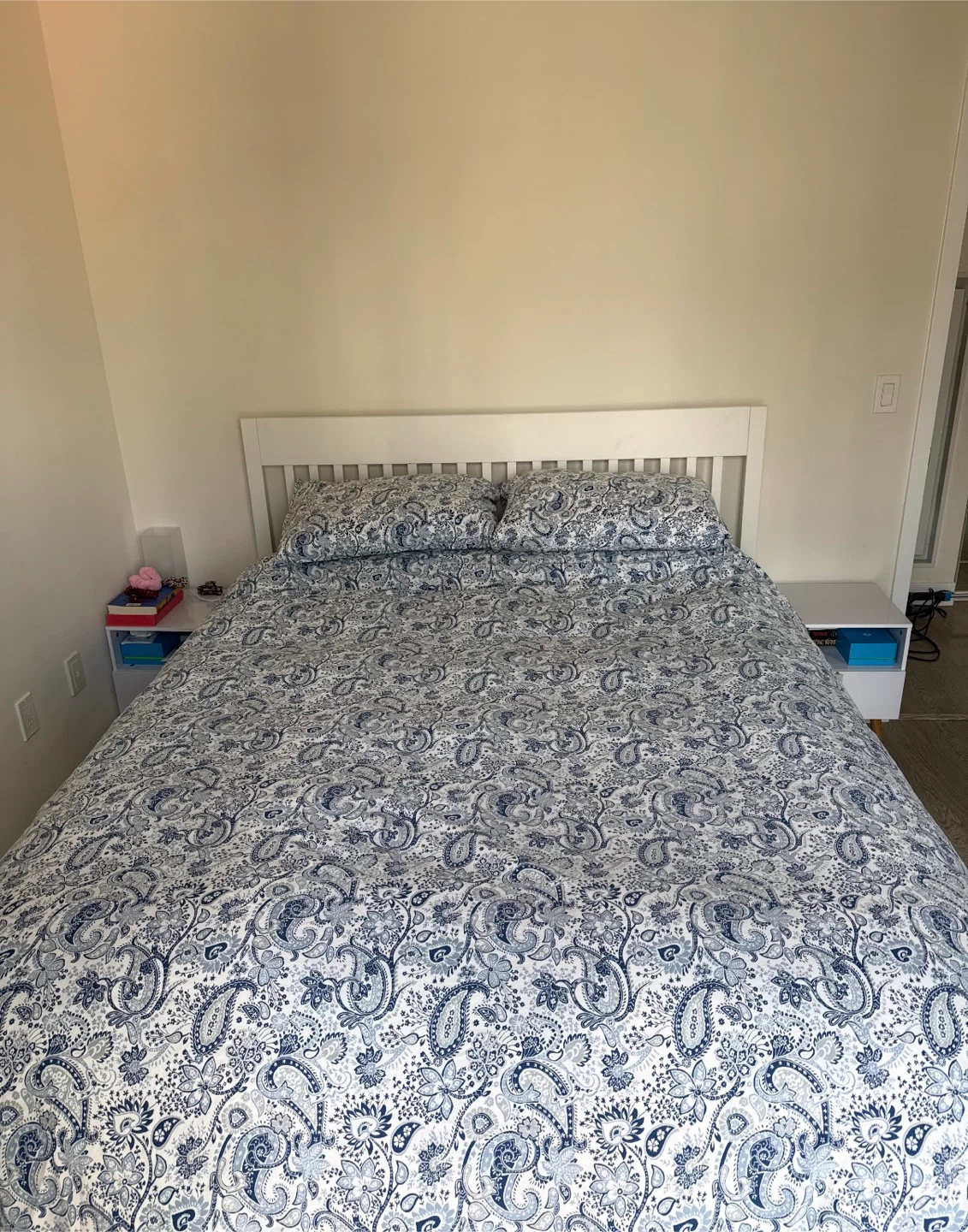 White IKEA Queen bedframe