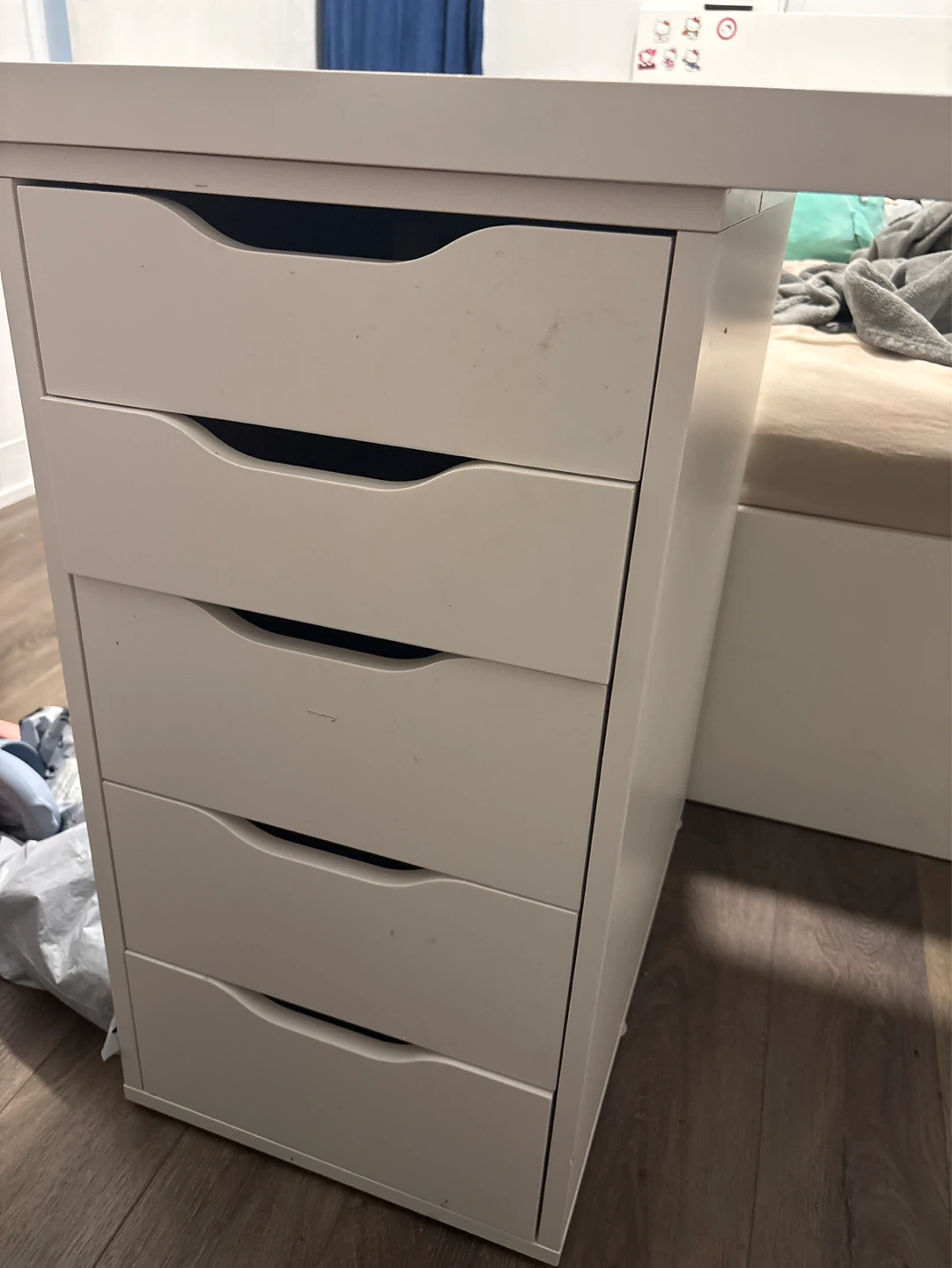 White IKEA Alex Drawer Unit Desk - photo 2