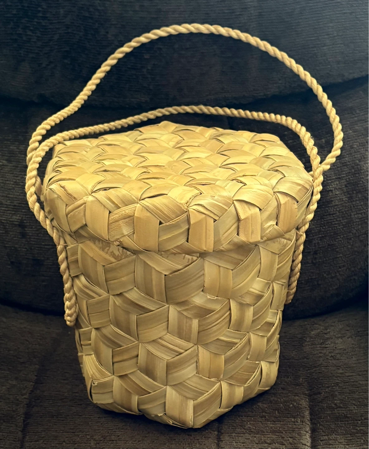 ✨✨Woven Straw Basket with Lid and Handle