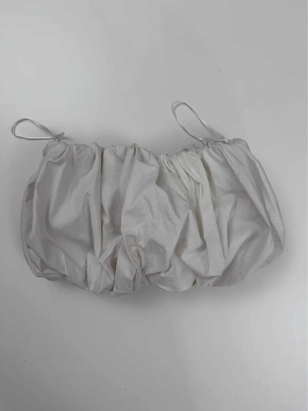 Zara White Bubble Bandeau Top