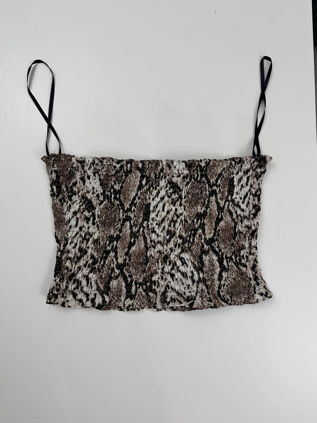 Ribbed Snake Print Tube Top