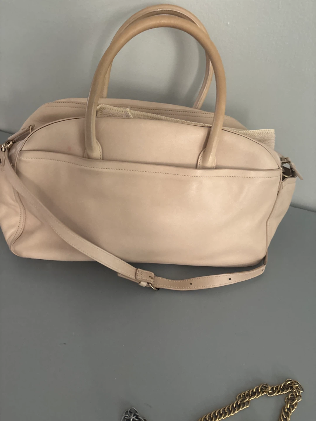 Lanvin Beige  Leather Satchel Handbag - photo 5