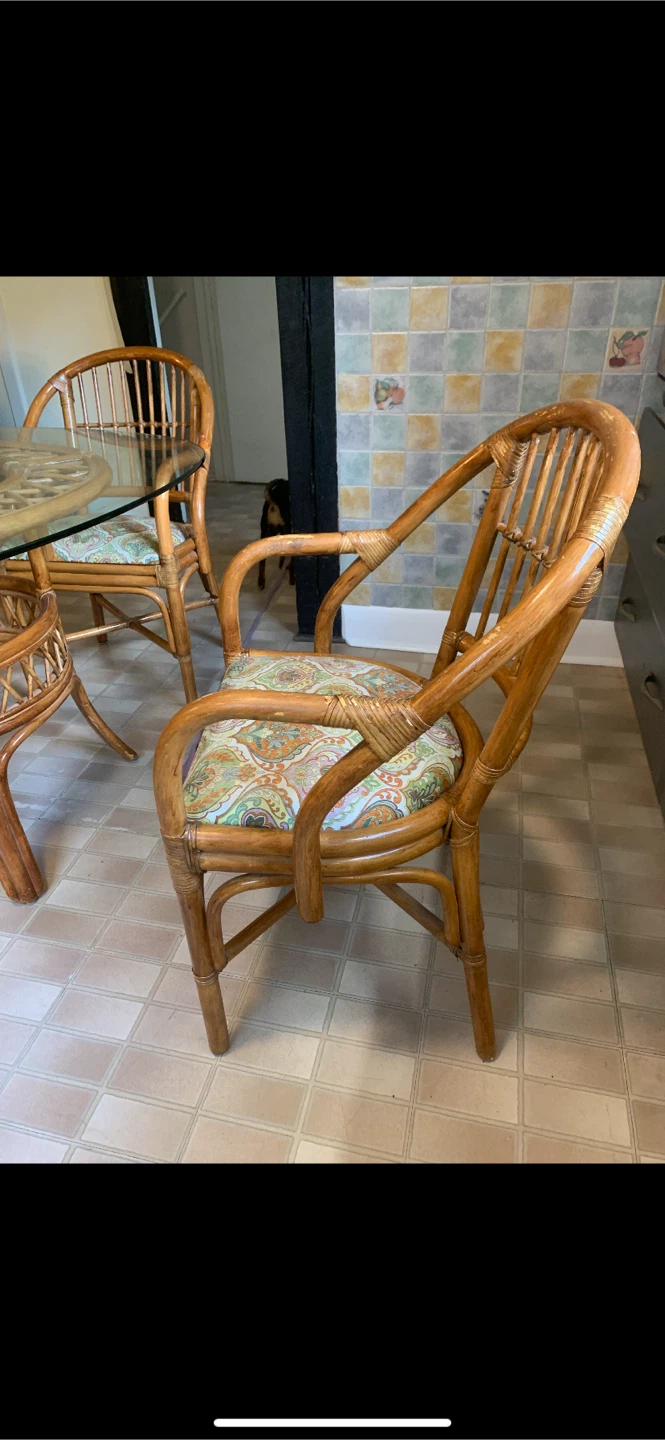 Rattan Dining Table Set with 4 Chairs - photo 2