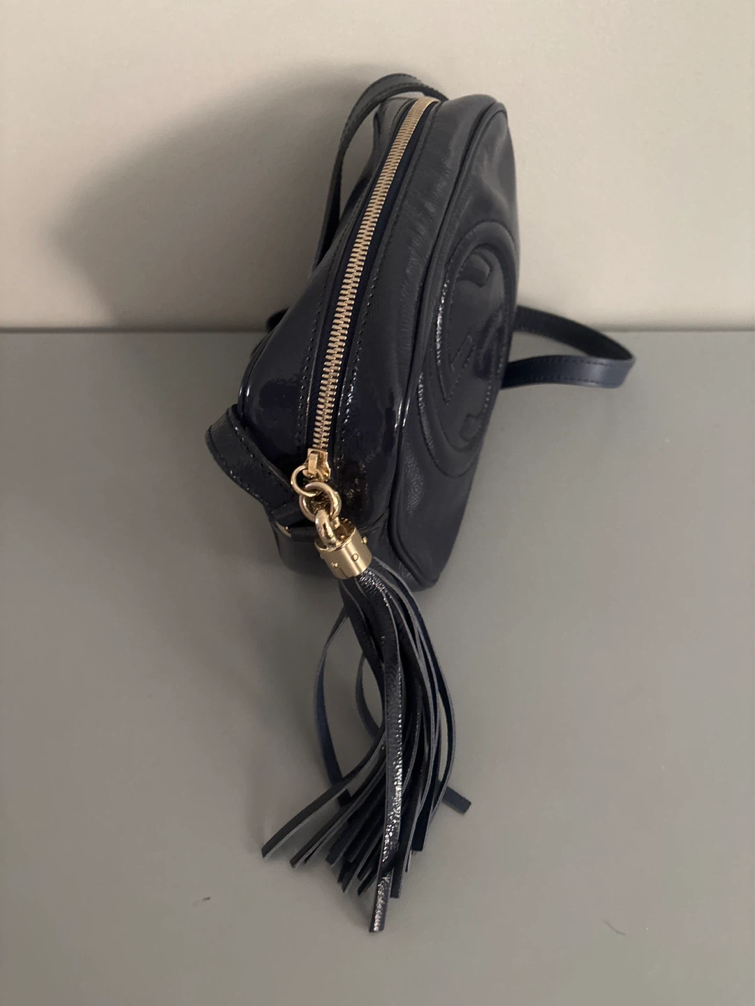 Gucci Blue Patent Leather Crossbody Handbag - photo 4