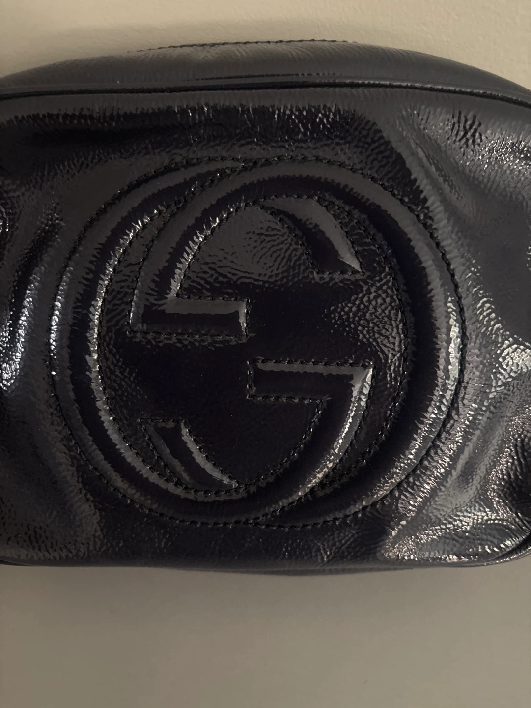 Gucci Blue Patent Leather Crossbody Handbag - photo 2