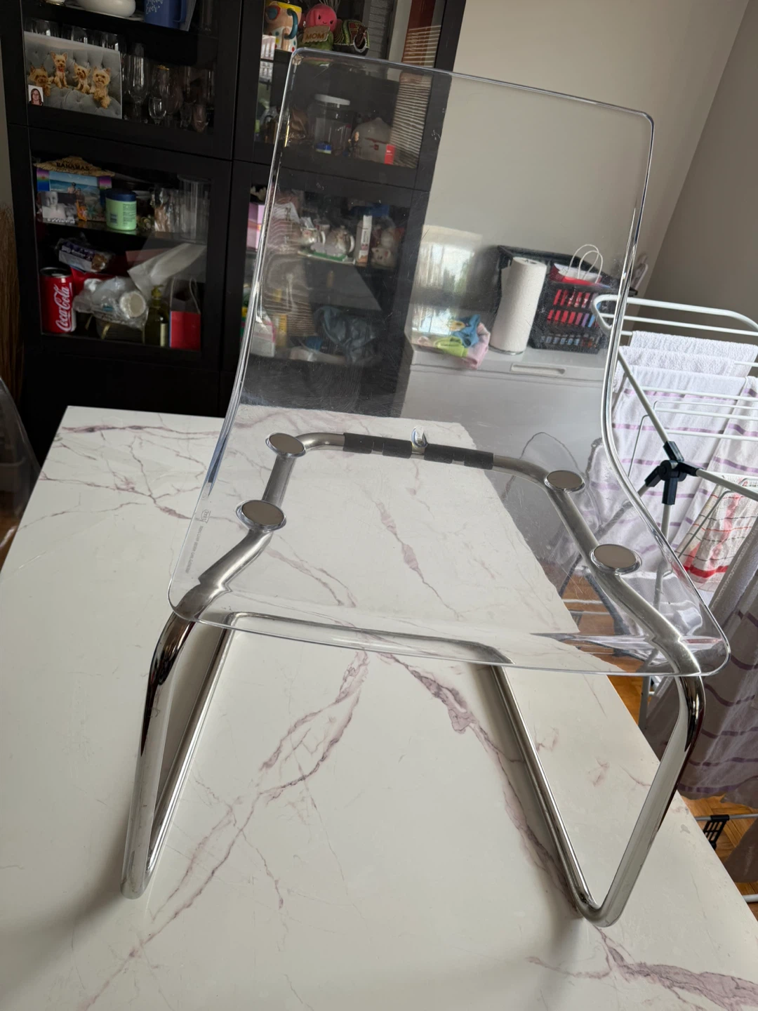 Clear Acrylic Dining Chairs with Chrome Legs (Set of 2) - photo 3