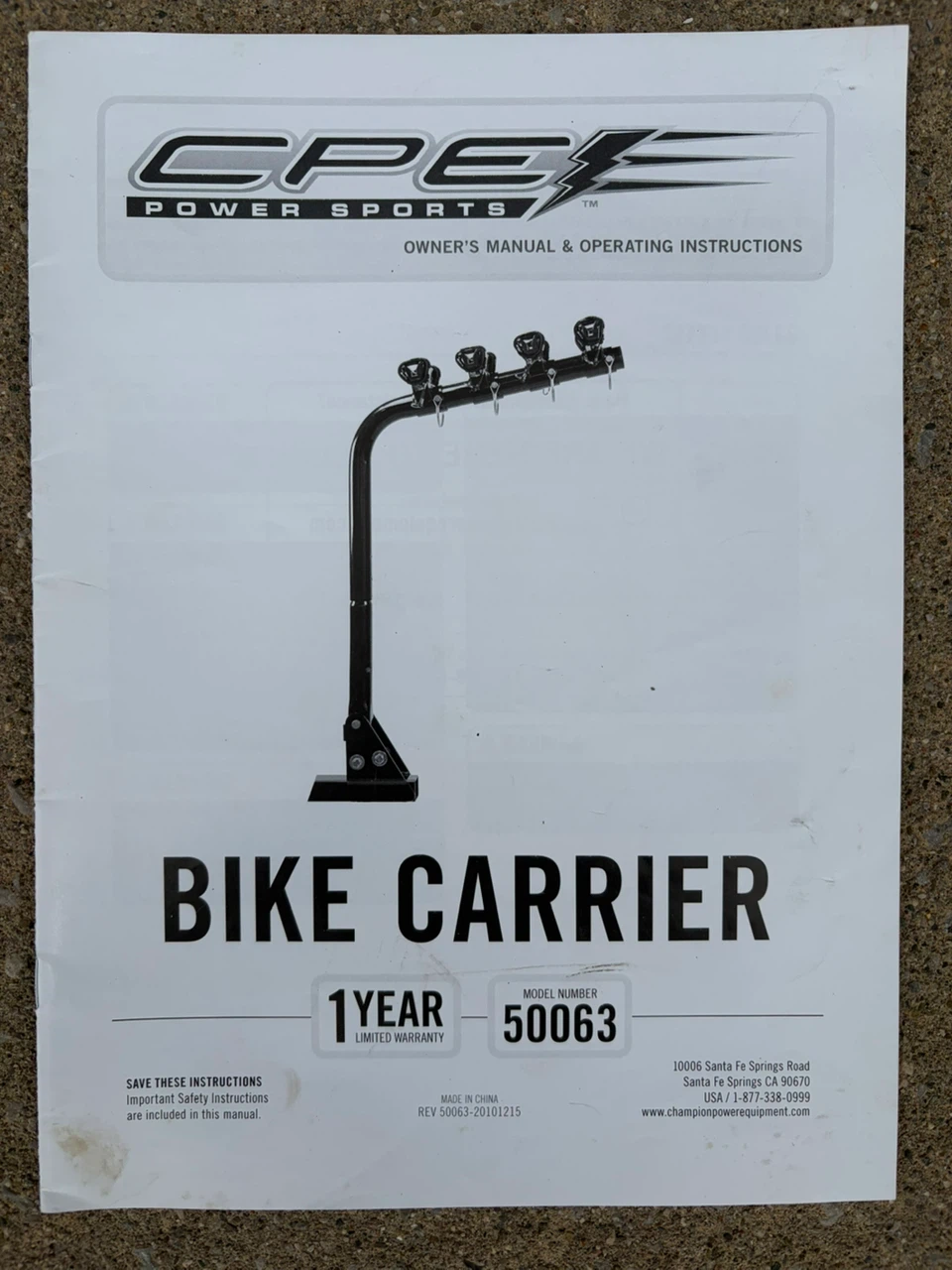 CPEX Power Sports Bike Carrier Model 50063