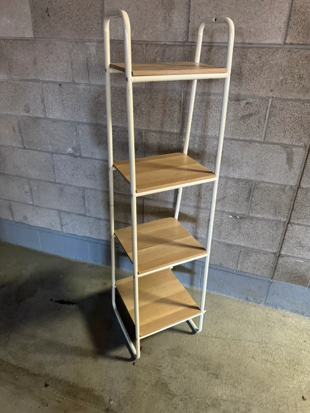 White Metal Ladder Shelf with Shelves - photo 3