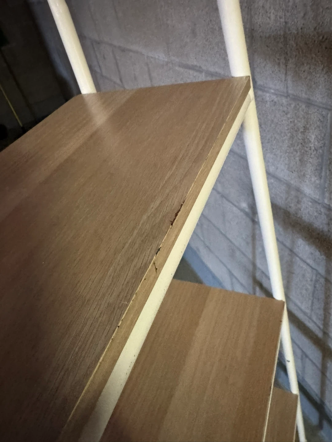 White Metal Ladder Shelf with Shelves - photo 5