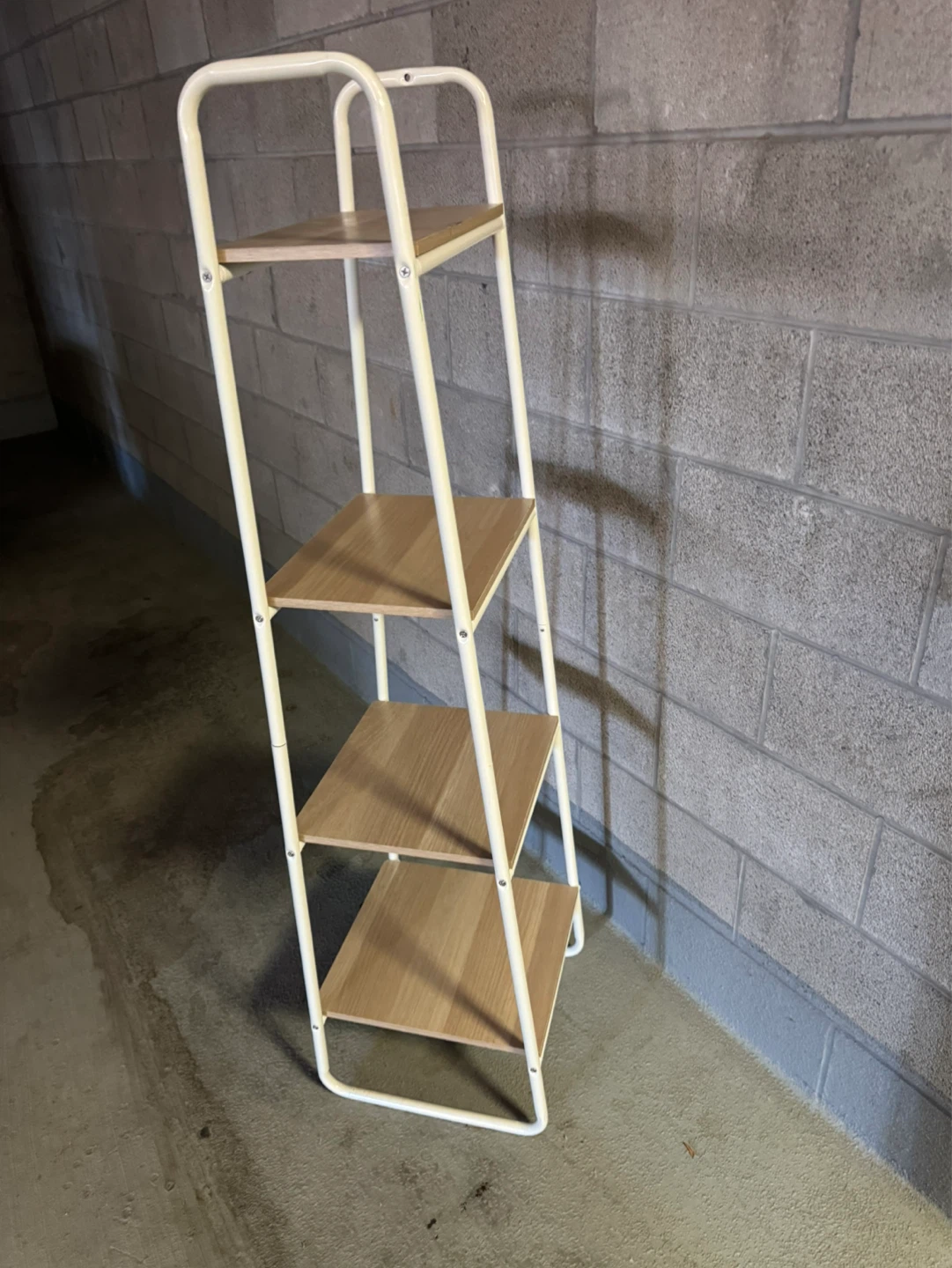 White Metal Ladder Shelf with Shelves - photo 4