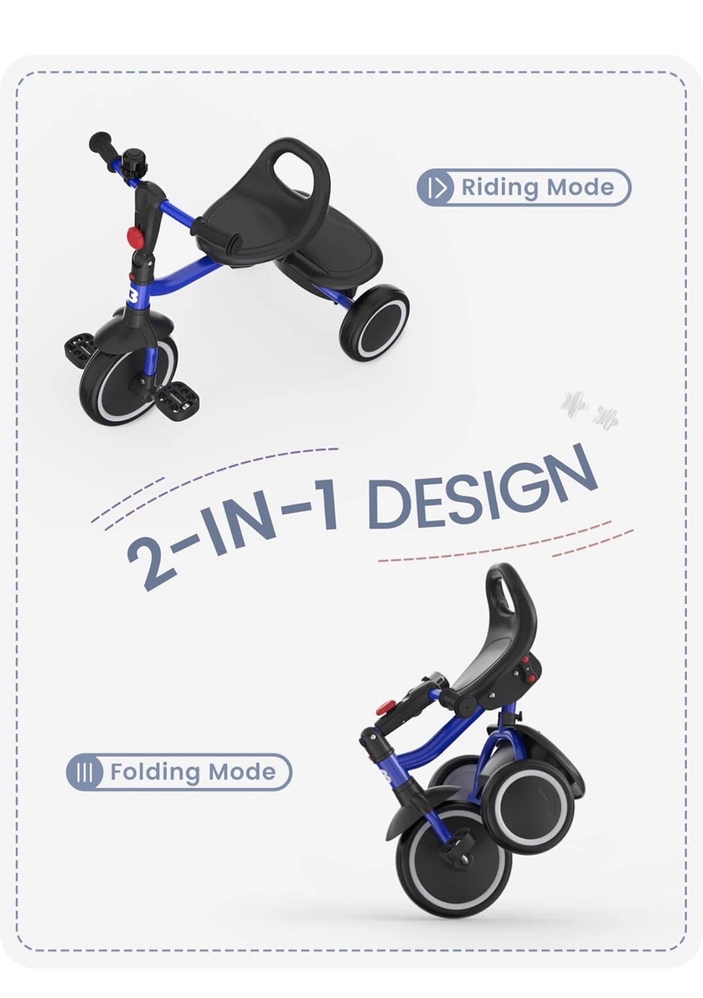 Besrey Blue Toddler Tricycle with Bell T15 - photo 4
