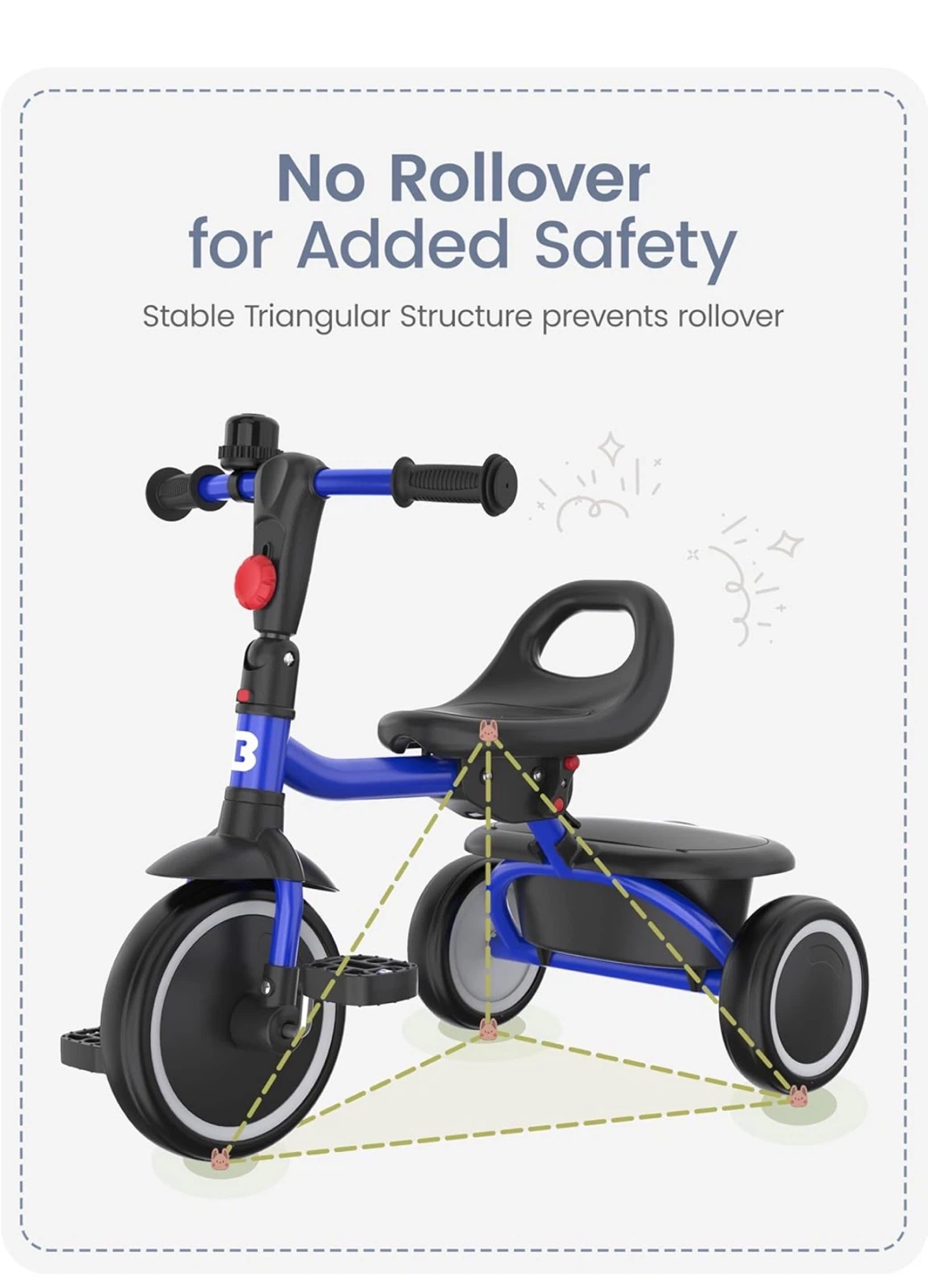 Besrey Blue Toddler Tricycle with Bell T15 - photo 5