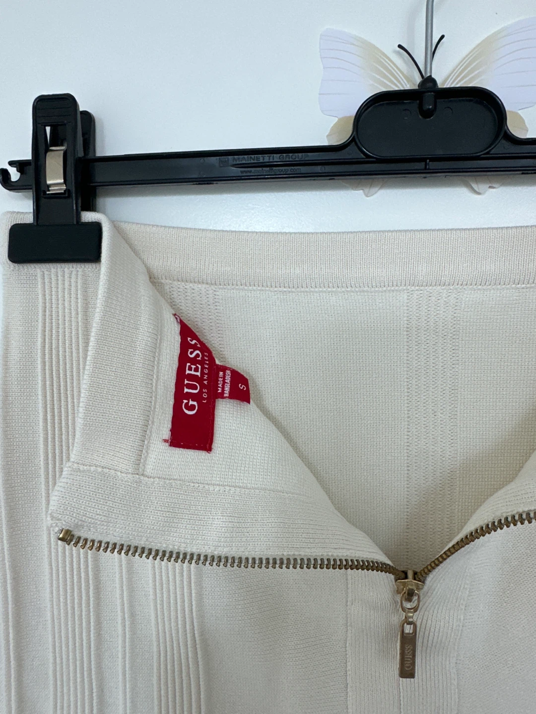 Guess Cream Ribbed Knit Mini Skirt - photo 3