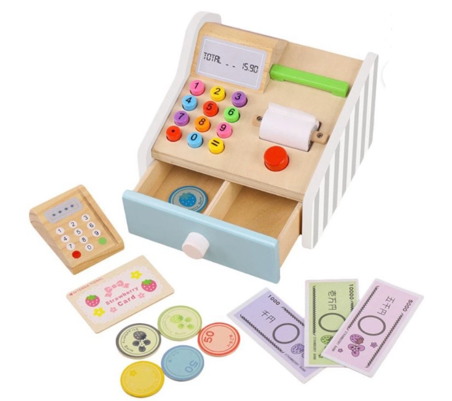 New Wooden Toy Cash Register