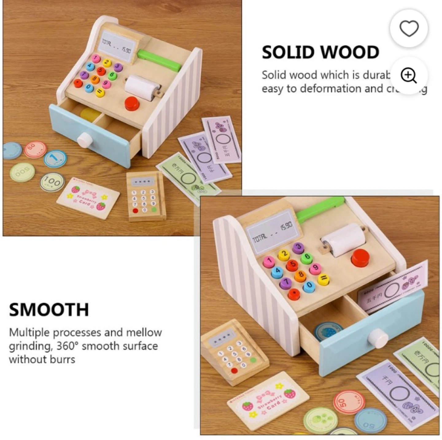 New Wooden Toy Cash Register - photo 2
