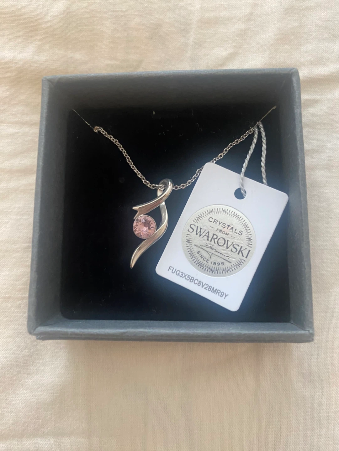 Swarovski Necklace with Pink Crystal