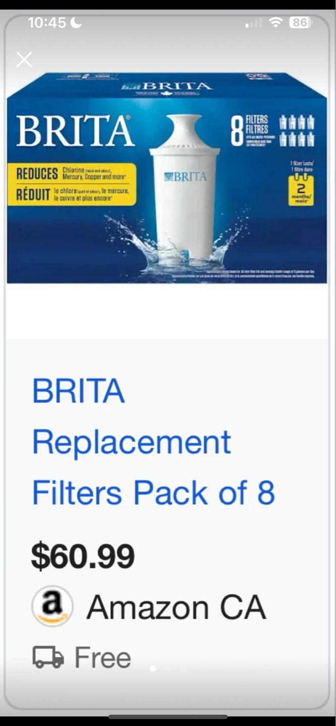 Brita Replacement Water Filters Pack of 8