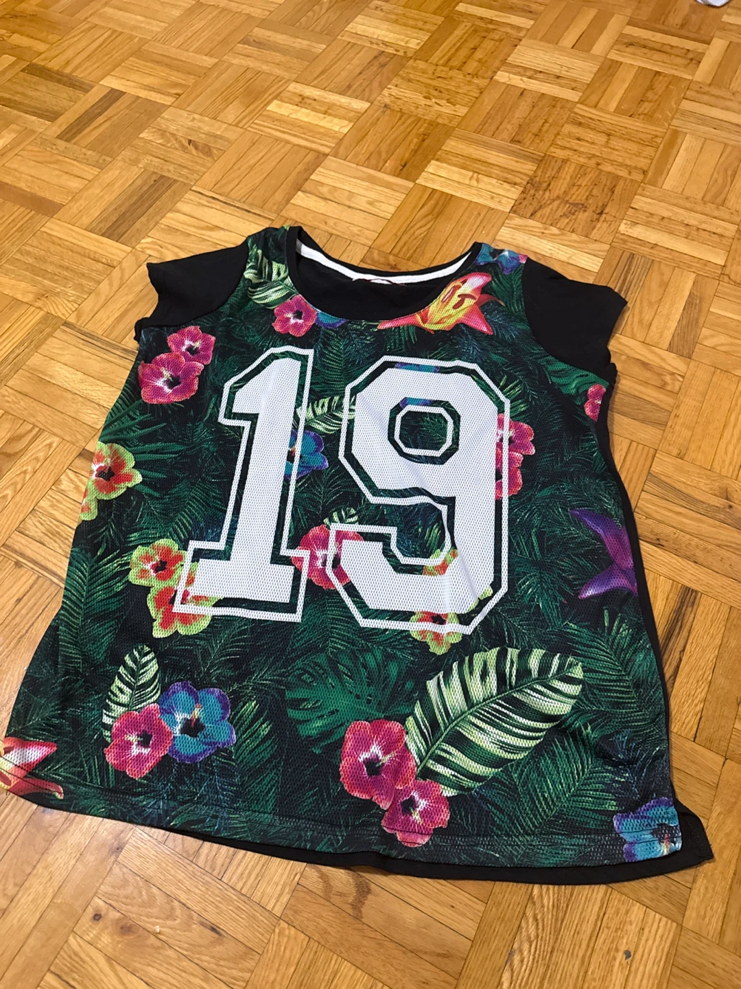 Floral Jersey "19" Top