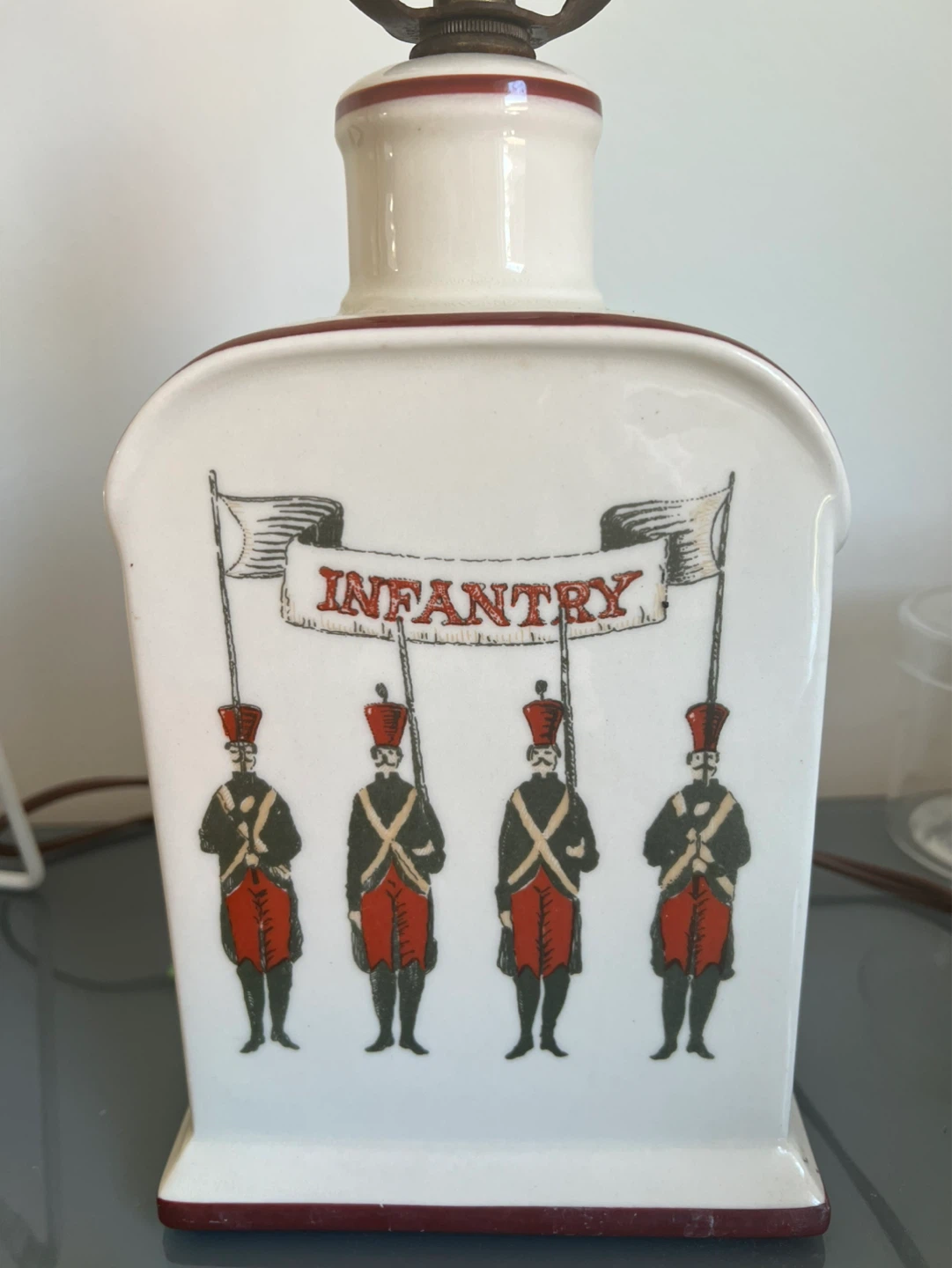 Vintage Infantry Ceramic Lamp Base