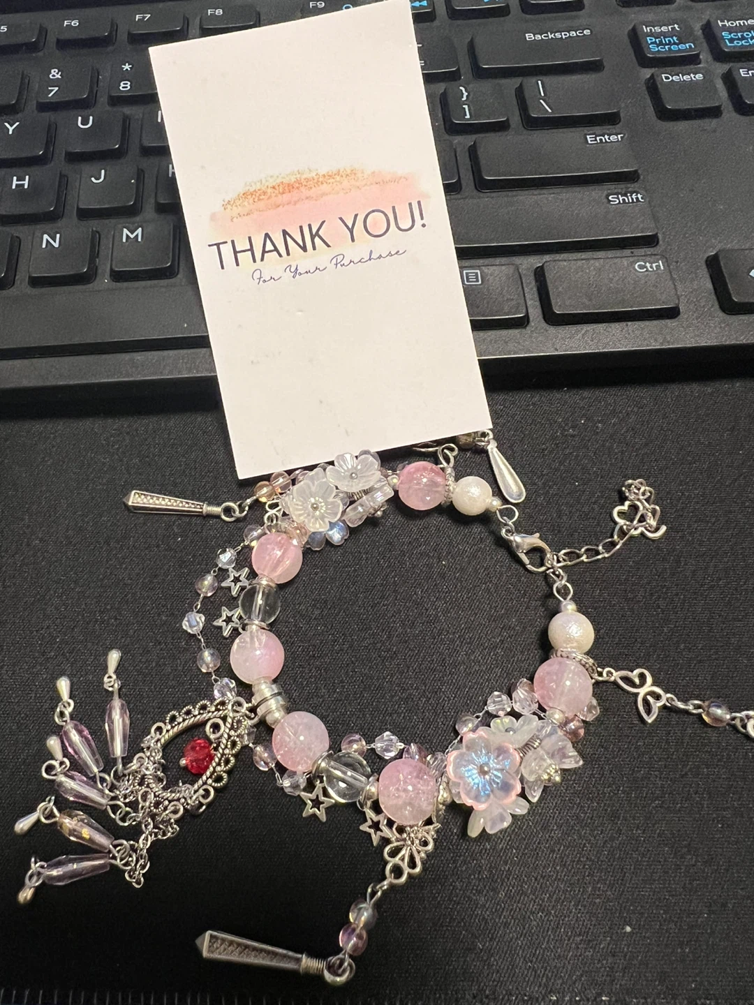 Pink Beaded Charm Bracelet - photo 2