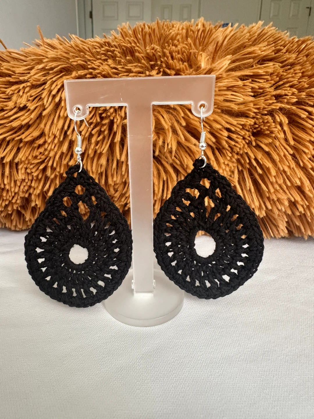 Crocheted Teardrop Earrings