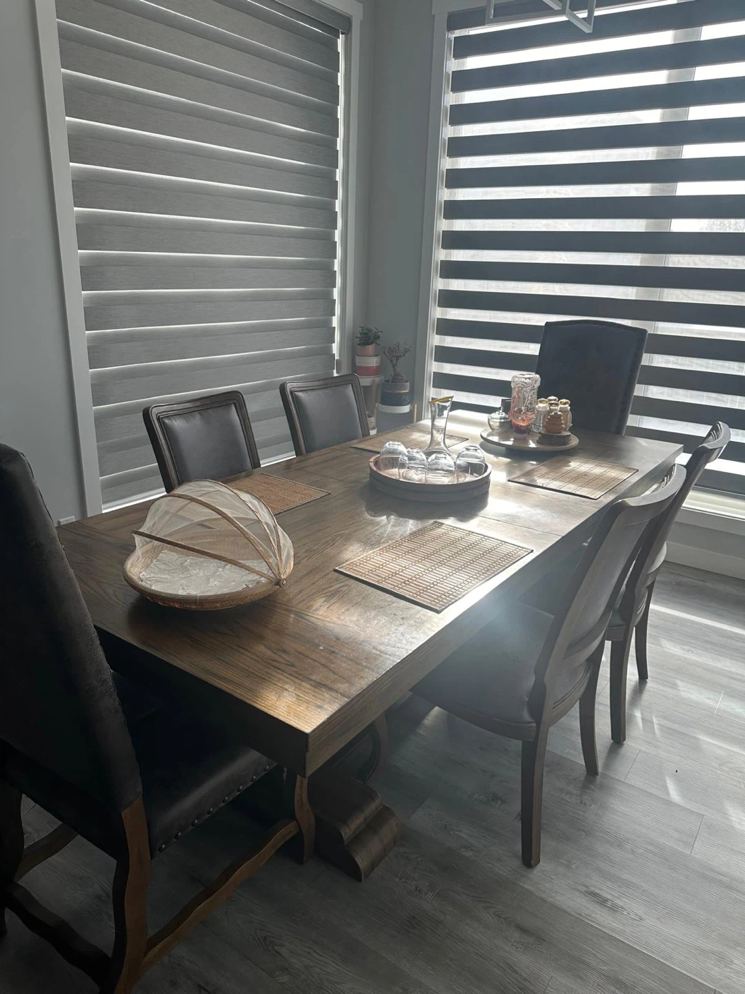 Wooden Dining Table with 6 Chairs