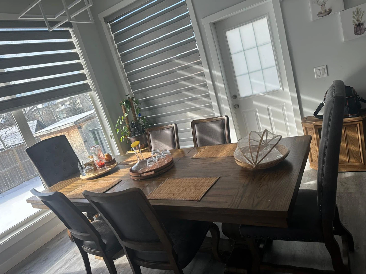 Wooden Dining Table with 6 Chairs - photo 2