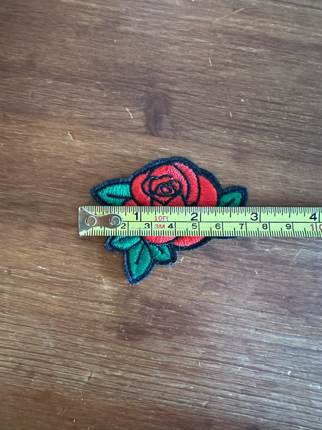 Red Rose Embroidered Patch - photo 2