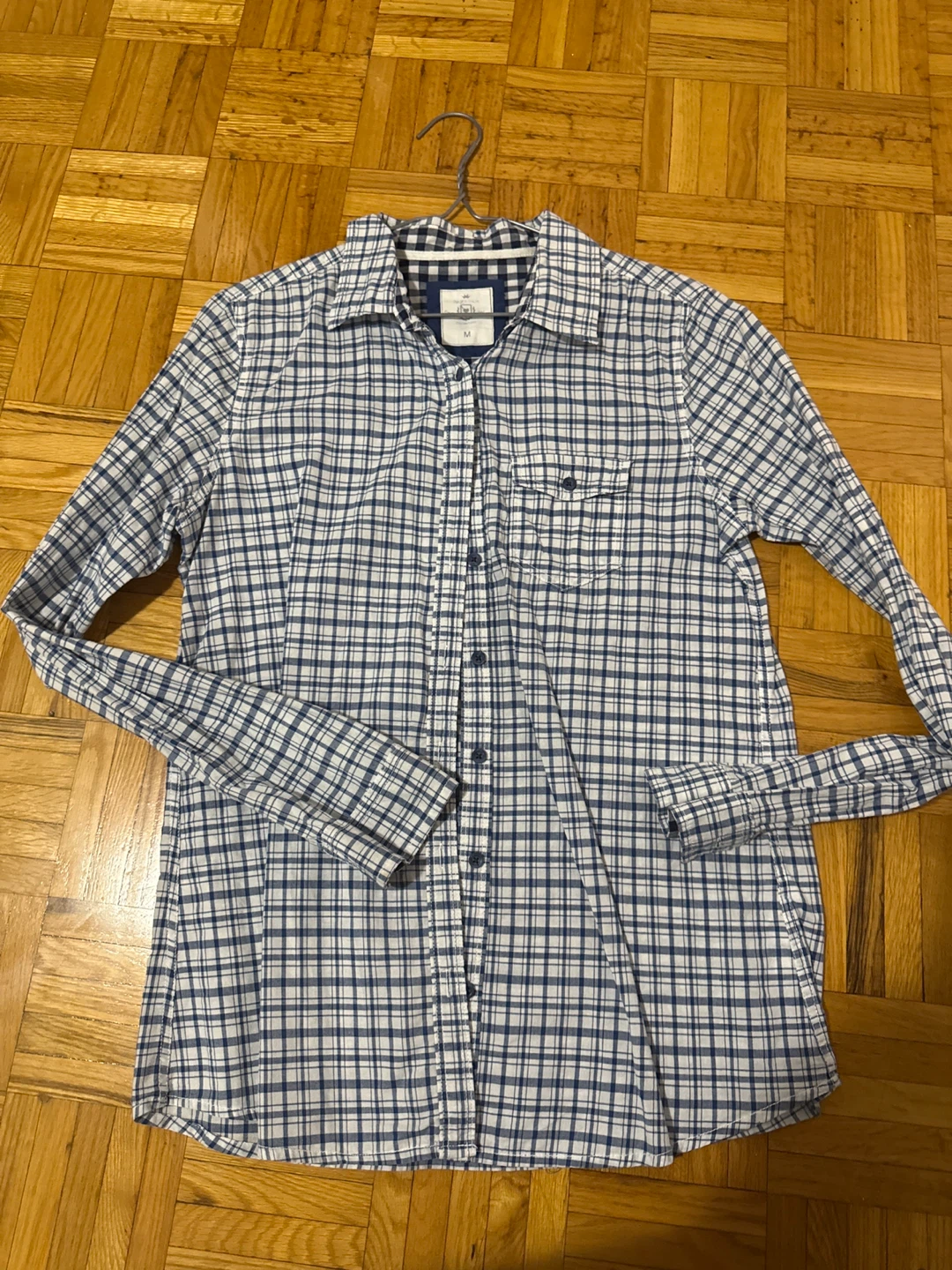 Oxfam Trailwalker Blue Plaid Button-Up Shirt