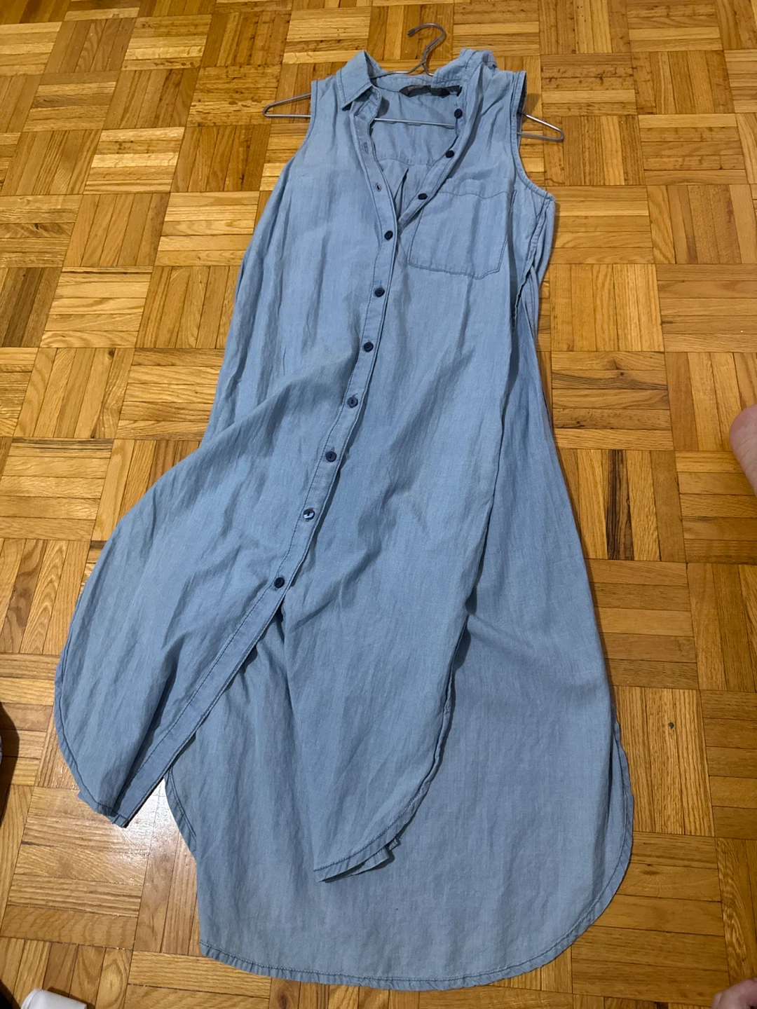 Bershka Denim Sleeveless Maxi Dress