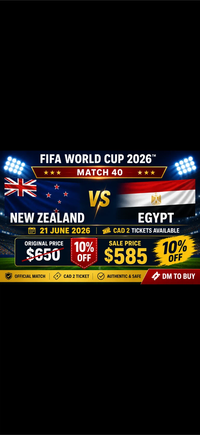 FIFA World Cup 2026 Match 40 Tickets: New Zealand vs Egypt