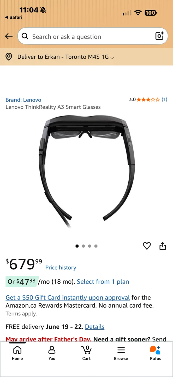 Lenovo ThinkReality A3 Smart Glasses