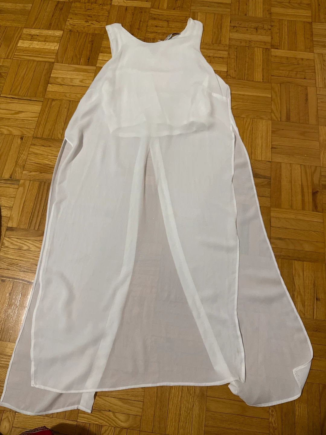 Bershka white sleeveless layered maxi dress