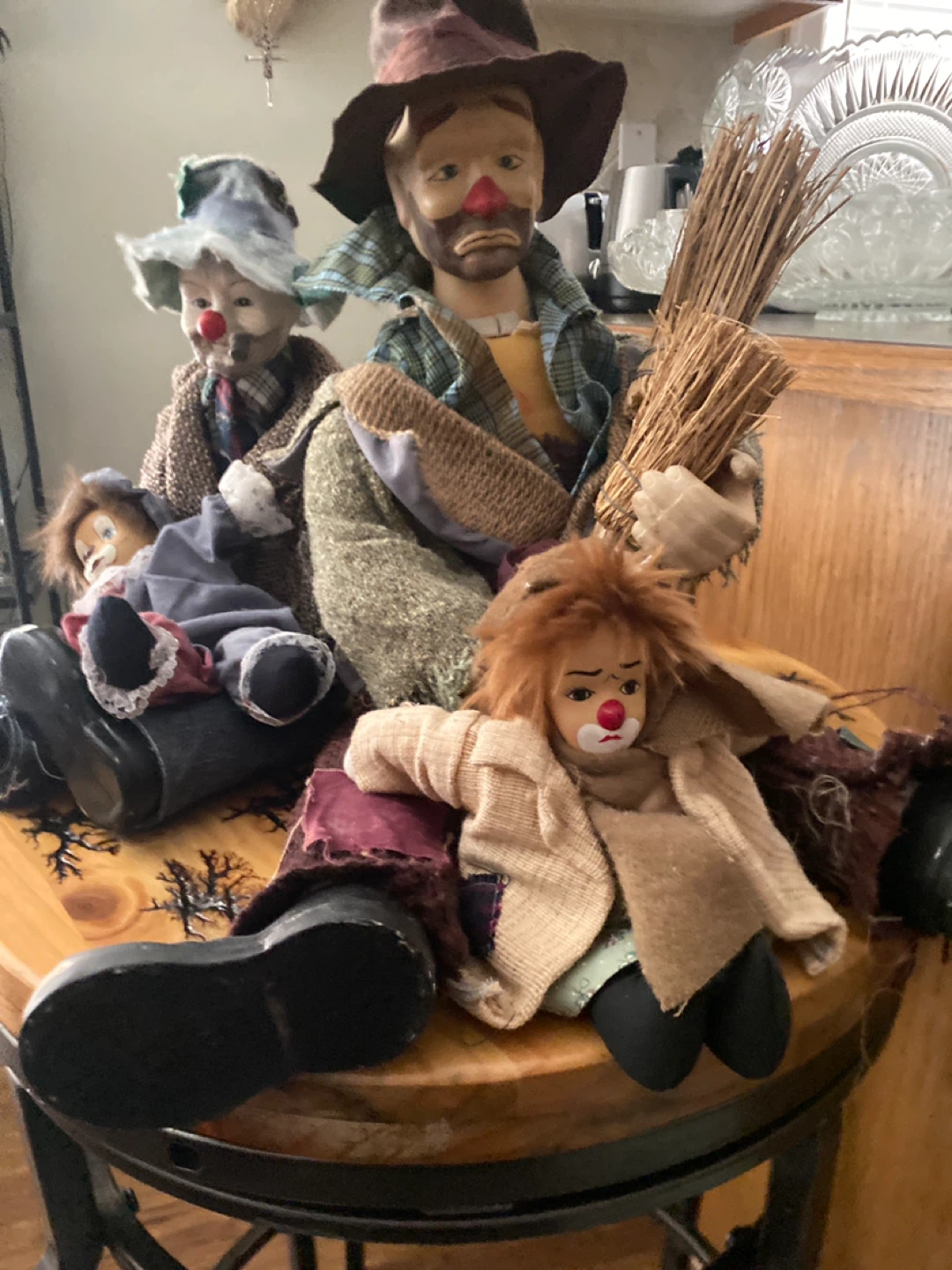 Set of the Vintage Clown Figurines