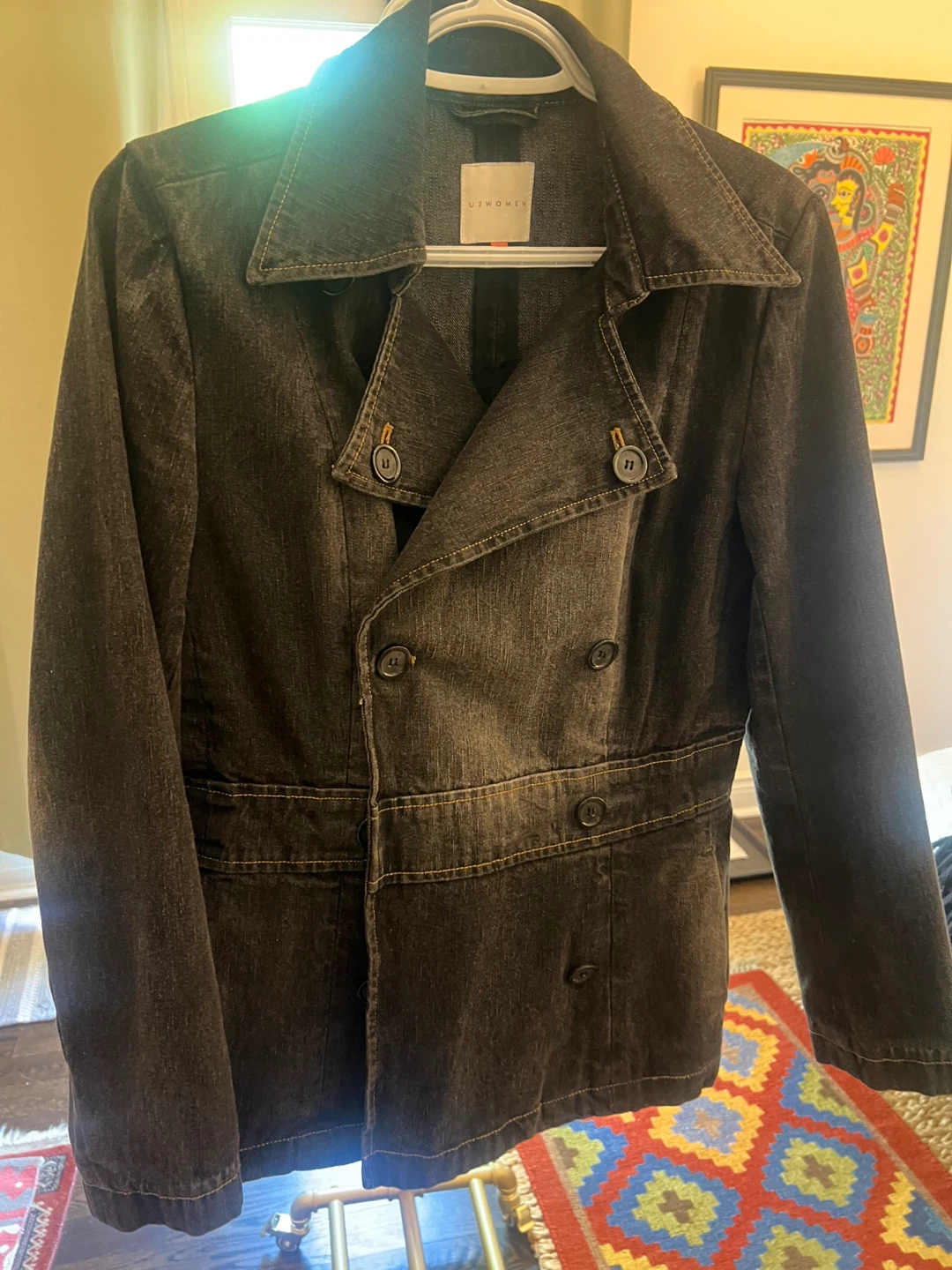 U2Women Denim Double-Breasted Jacket - photo 3