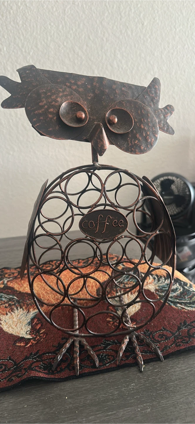 Metal Owl Coffee Pod Holder