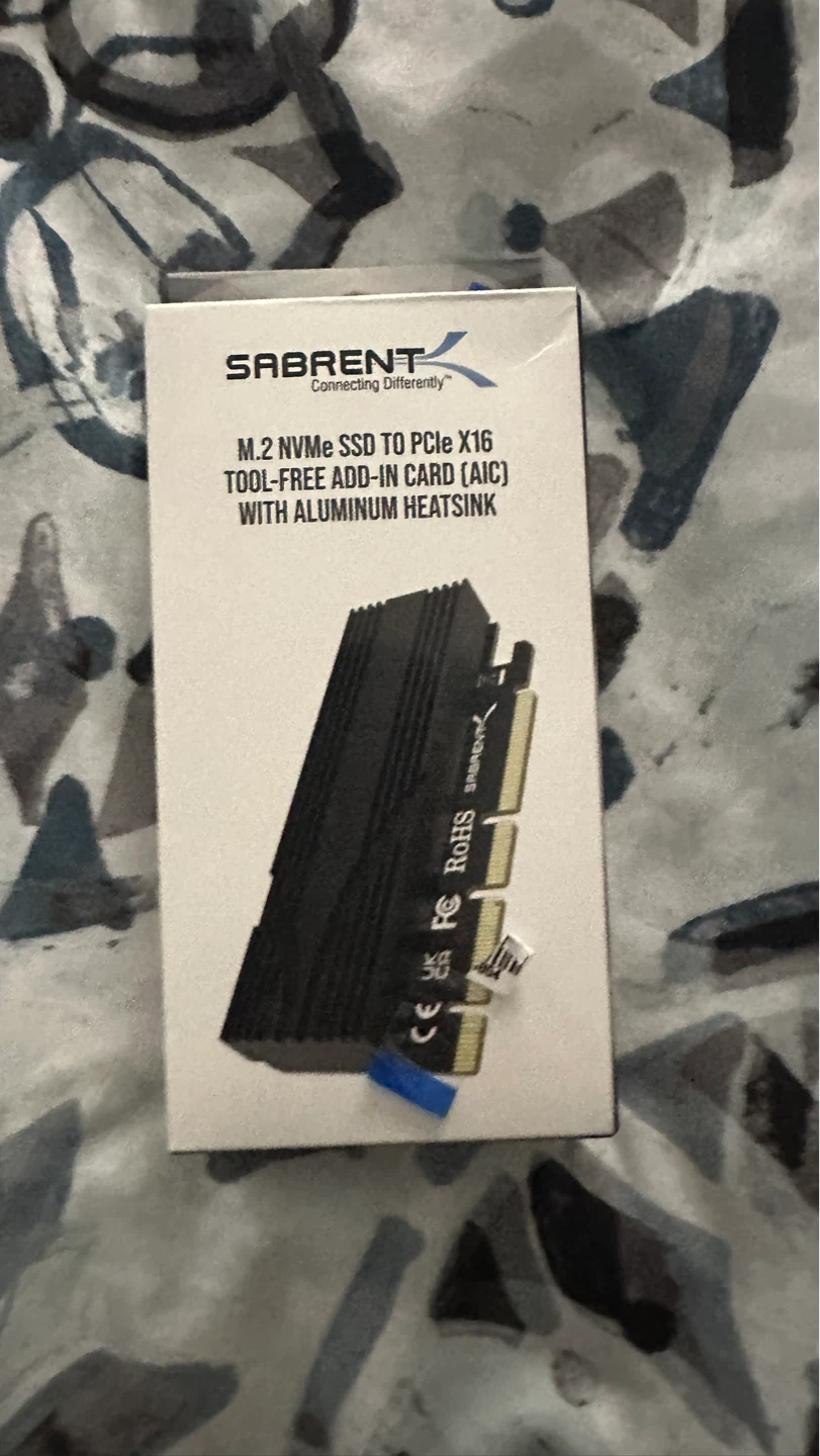 Sabrent M.2 NVMe SSD to PCIe X16 Add-in Card