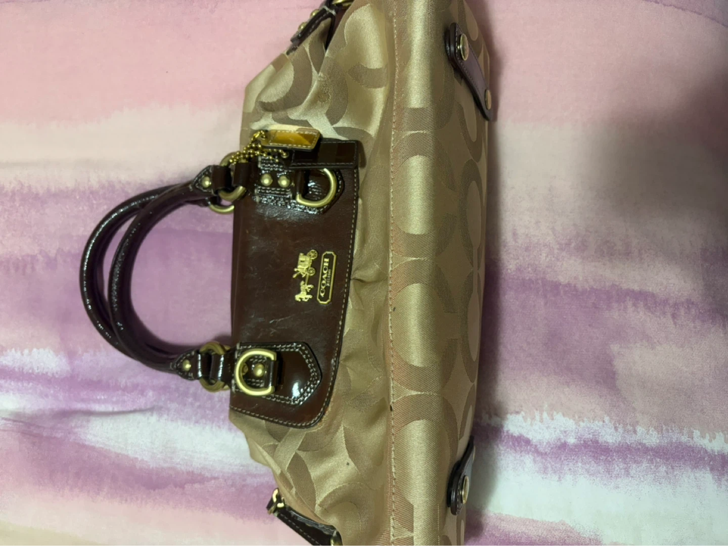 Coach Monogrammed Satchel Bag