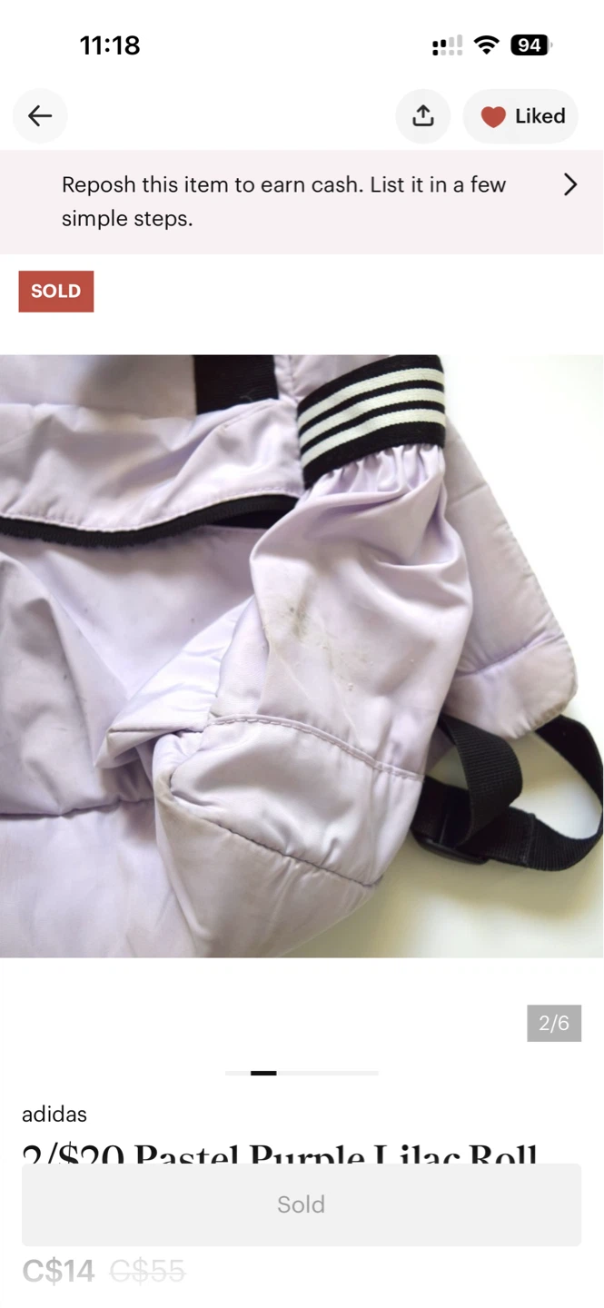 adidas Pastel Purple Lilac Roll Backpack - photo 2