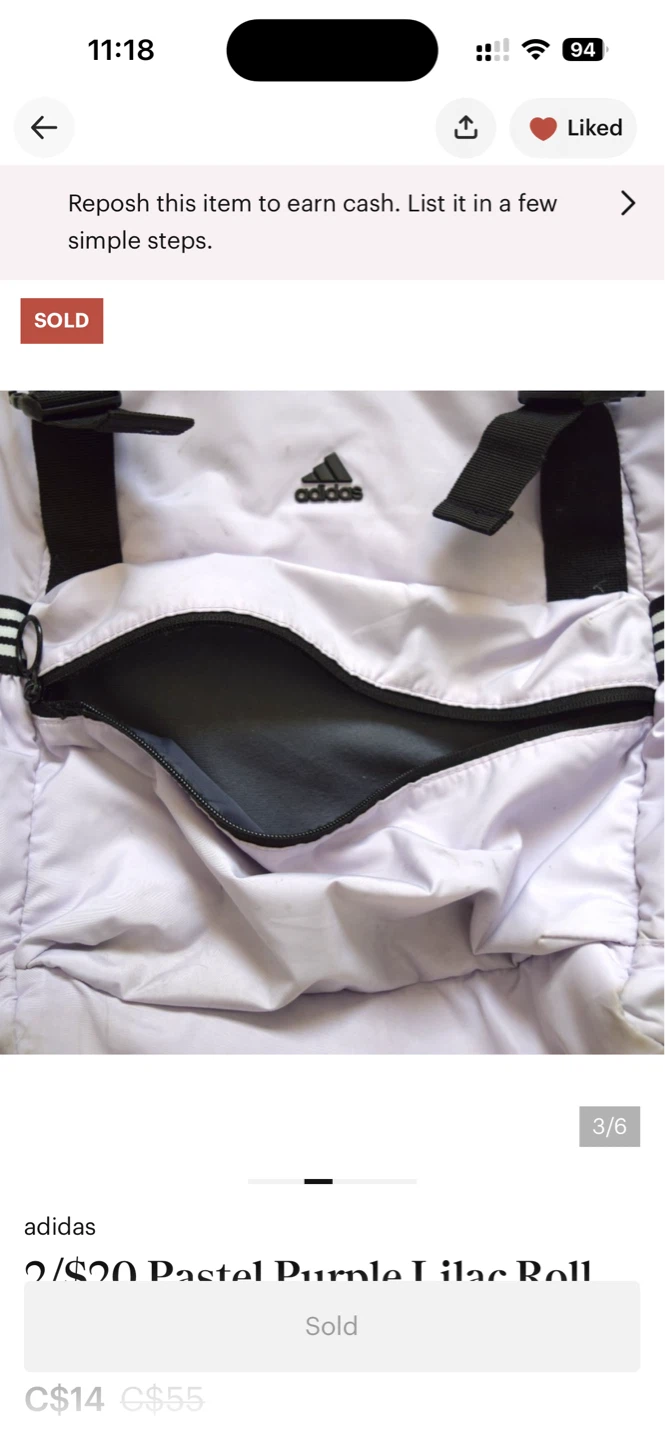 adidas Pastel Purple Lilac Roll Backpack - photo 3